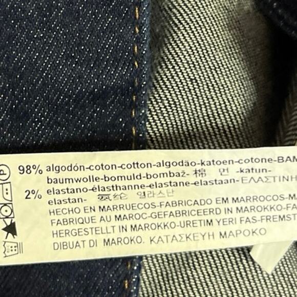 Zara Men's Blue Slim Fit Long Sleeve Button Down Chambray Denim Jean Jacket Sz L - Picture 4 of 4